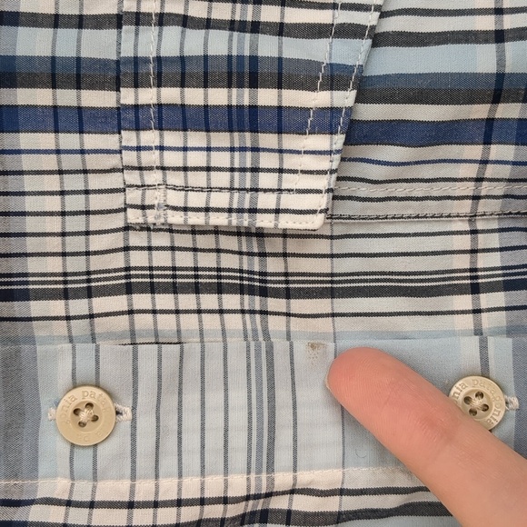 Patagonia Women's 4 Blue Plaid Button Up Shirt Roll Tab Sleeves Top - Picture 5 of 16